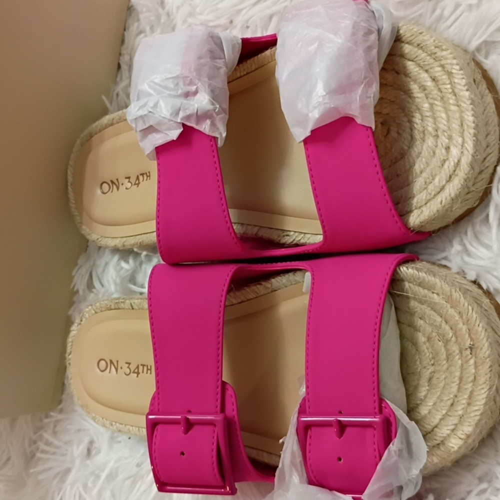 ON 34th Milaap Pink Women's Sz 7.5 Sandals 🆕 - Picture 2 of 6